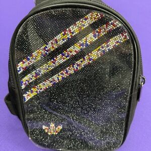 Adidas Black Rhinestone Mini Backpack